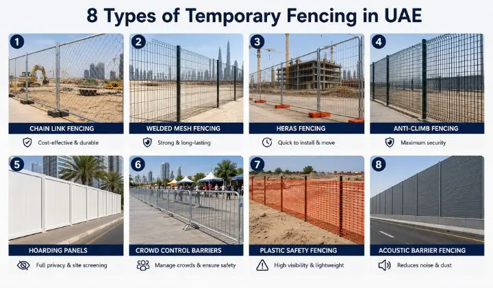 8 types of temporary fencing in UAE
