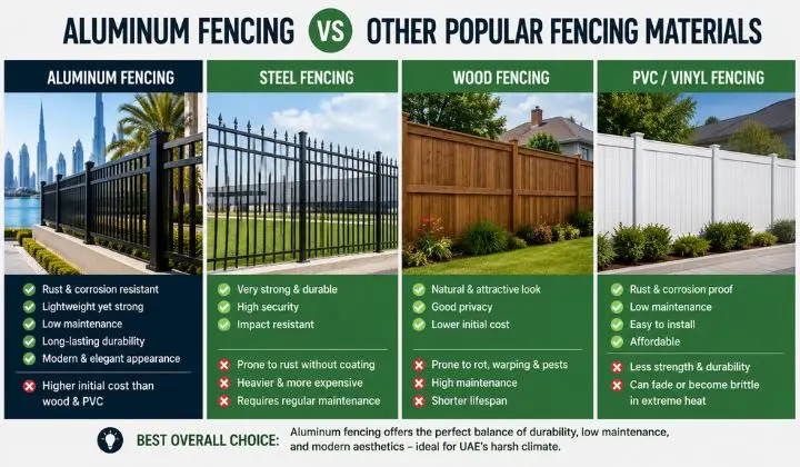 Aluminum Fencing vs Other Popular Fencing Materials