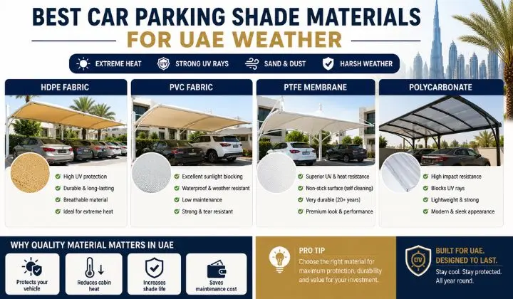 Best parking shade materials for UAE