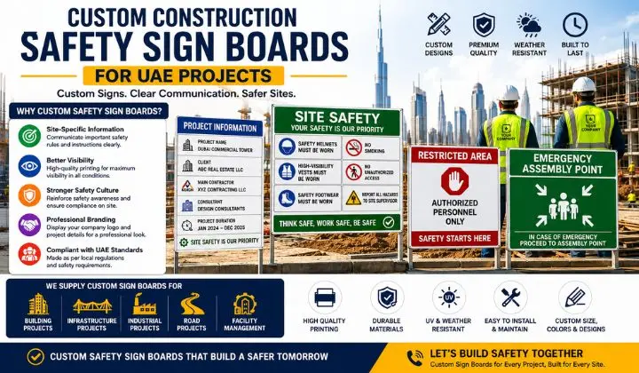 Custom Construction Safety Sign Boards for UAE Projects