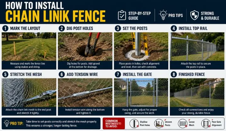 How to Install a Chain Link Fence Step by Step