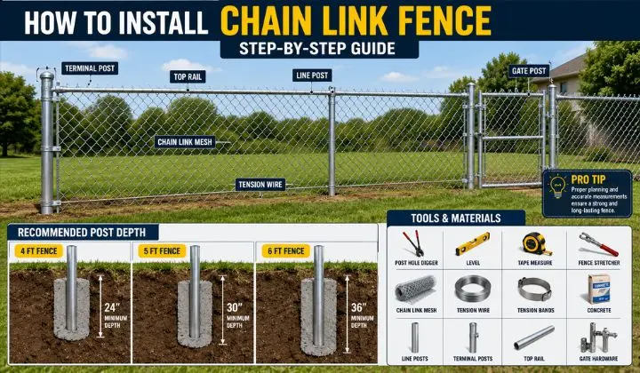 Installing Chain Link Fences in Different Conditions