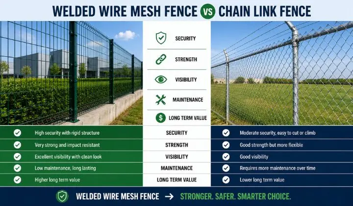 Welded Wire Mesh Fence vs Chain Link Fence