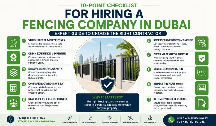 10-Point Checklist for Hiring a Fencing Company in Dubai