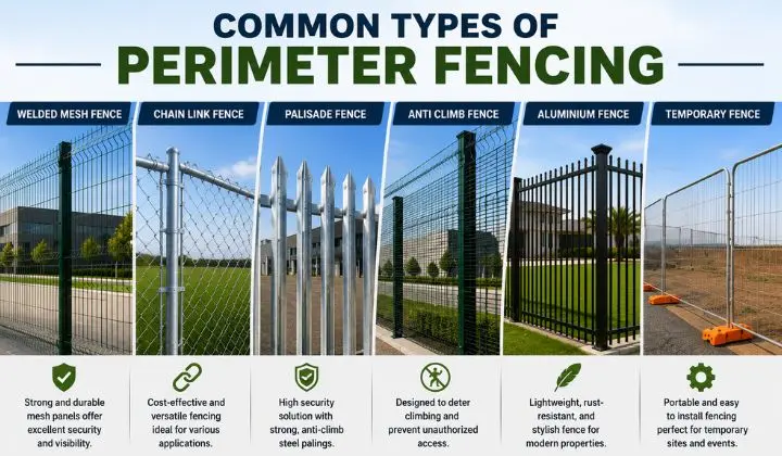 Common types of perimeter fencing