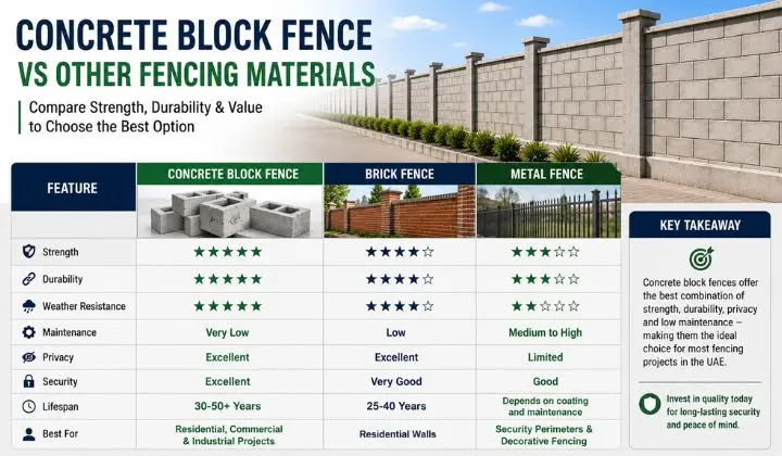 Concrete Block Fence vs Other Fencing Materials