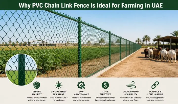 PVC chain link fencing for UAE farms