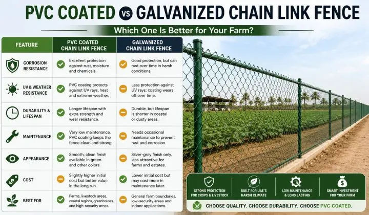 PVC coated vs galvanized fencing comparison