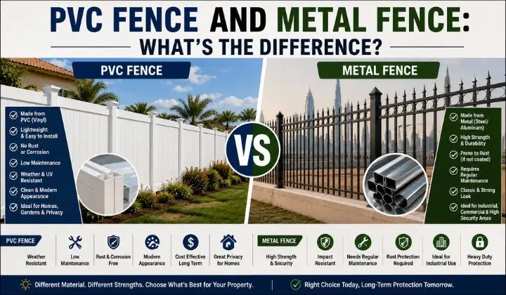 PVC vs metal fence comparison