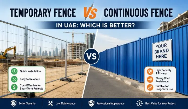 Temporary Fence vs Continuous Fence in UAE