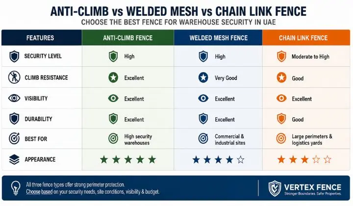 Anti-Climb vs Welded Mesh vs Chain Link