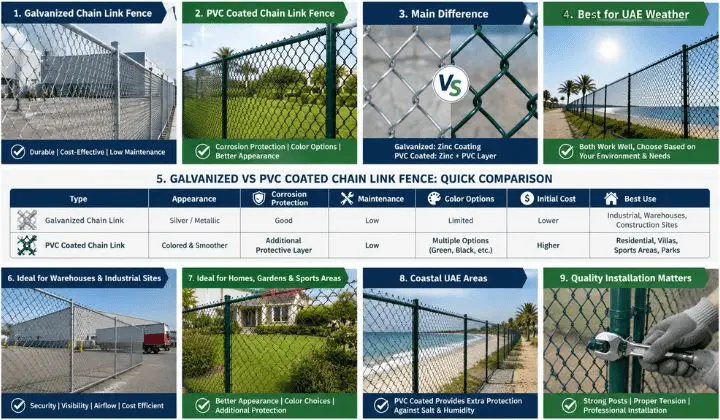 Galvanized vs PVC Coated Chain Link Fence