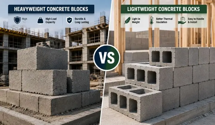 Heavyweight vs Lightweight Concrete Blocks