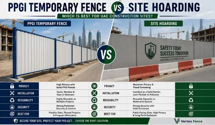 PPGI Temporary Fence vs Site Hoarding