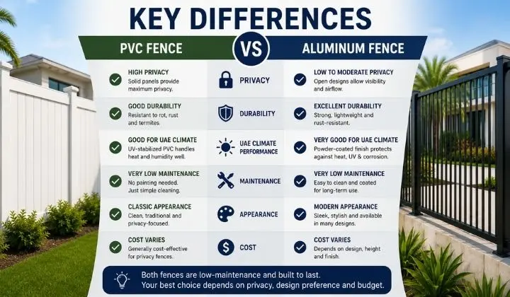 PVC Fence vs Aluminum Fence