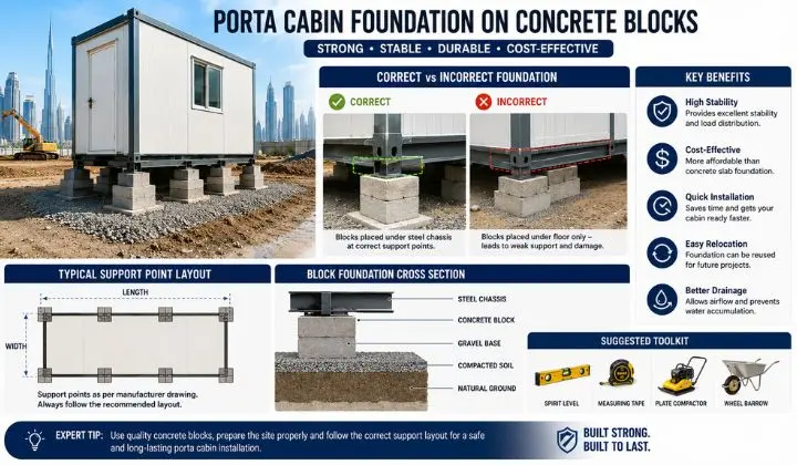 Porta Cabin Be Installed on Concrete Blocks