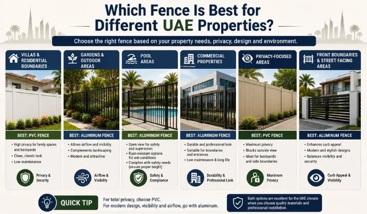 Which Fence Is Best for Different UAE Properties