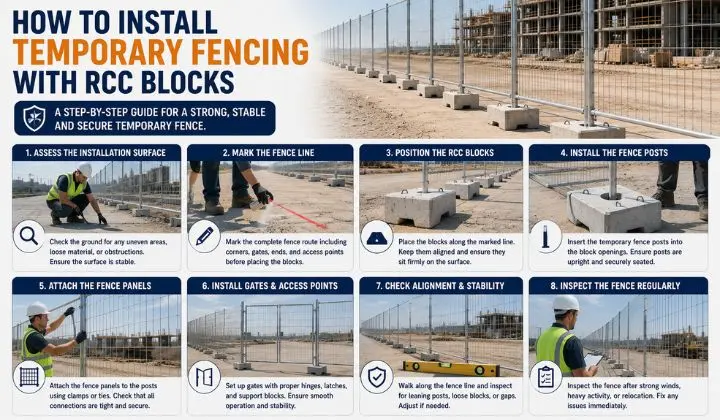 How to Install Temporary Fencing with RCC Blocks