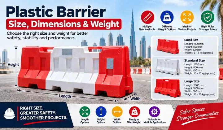 Plastic Barrier Size, Dimensions & Weight