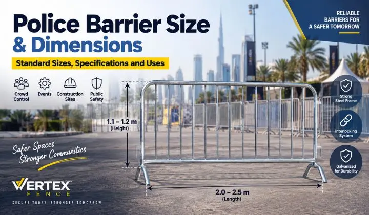 Police Barrier Size