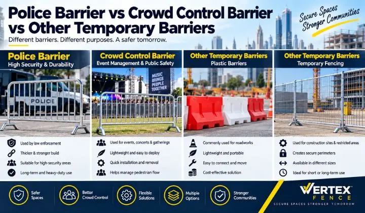 Police Barrier vs Crowd Control Barrier vs Other Temporary Barriers