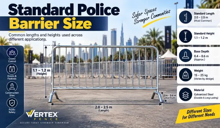 Standard Police Barrier Size