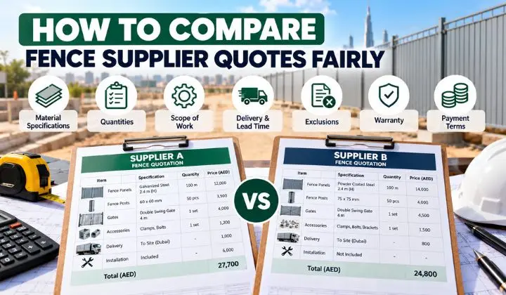 How to Compare Fence Supplier Quotes Fairly