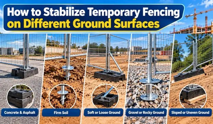 How to Stabilize Temporary Fencing on Different Ground Surfaces